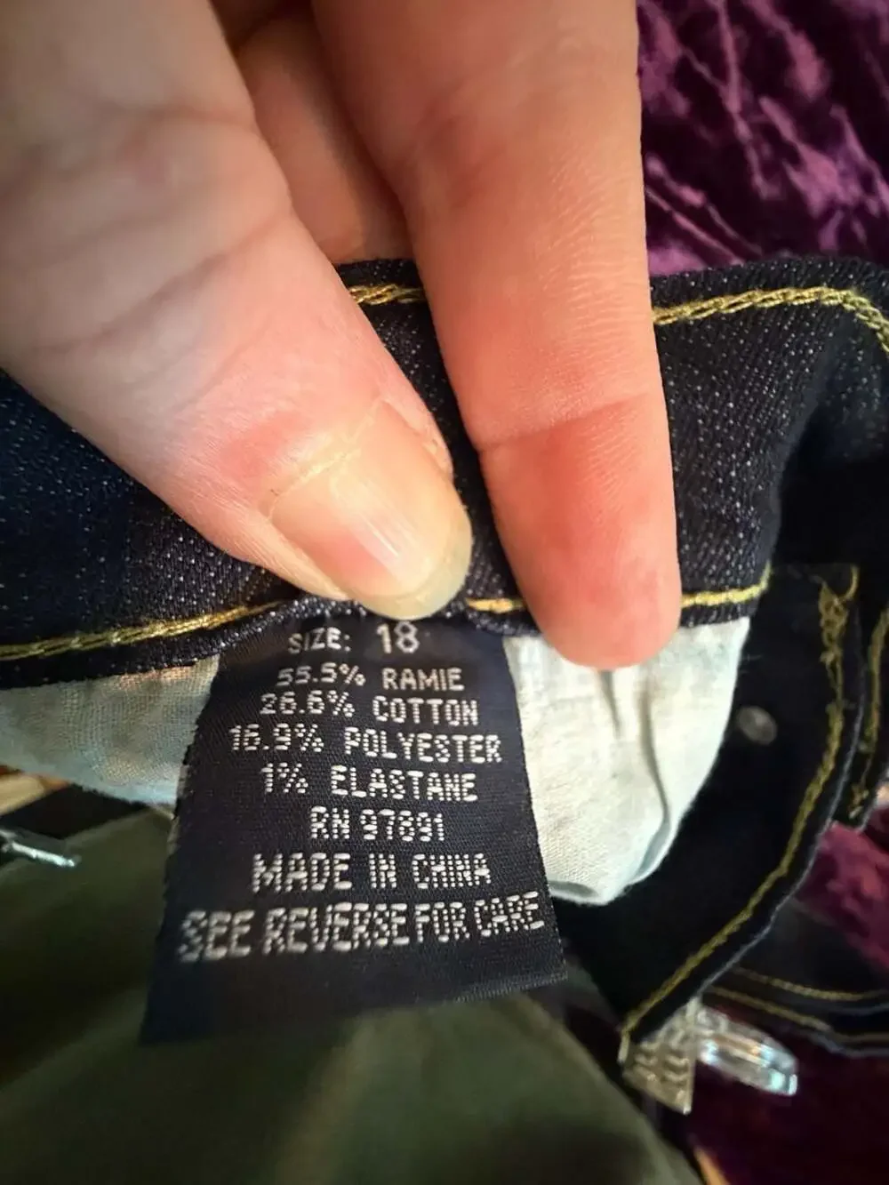 Old Skool Dark Wash Denim Jeans Crown Embellished Size 18